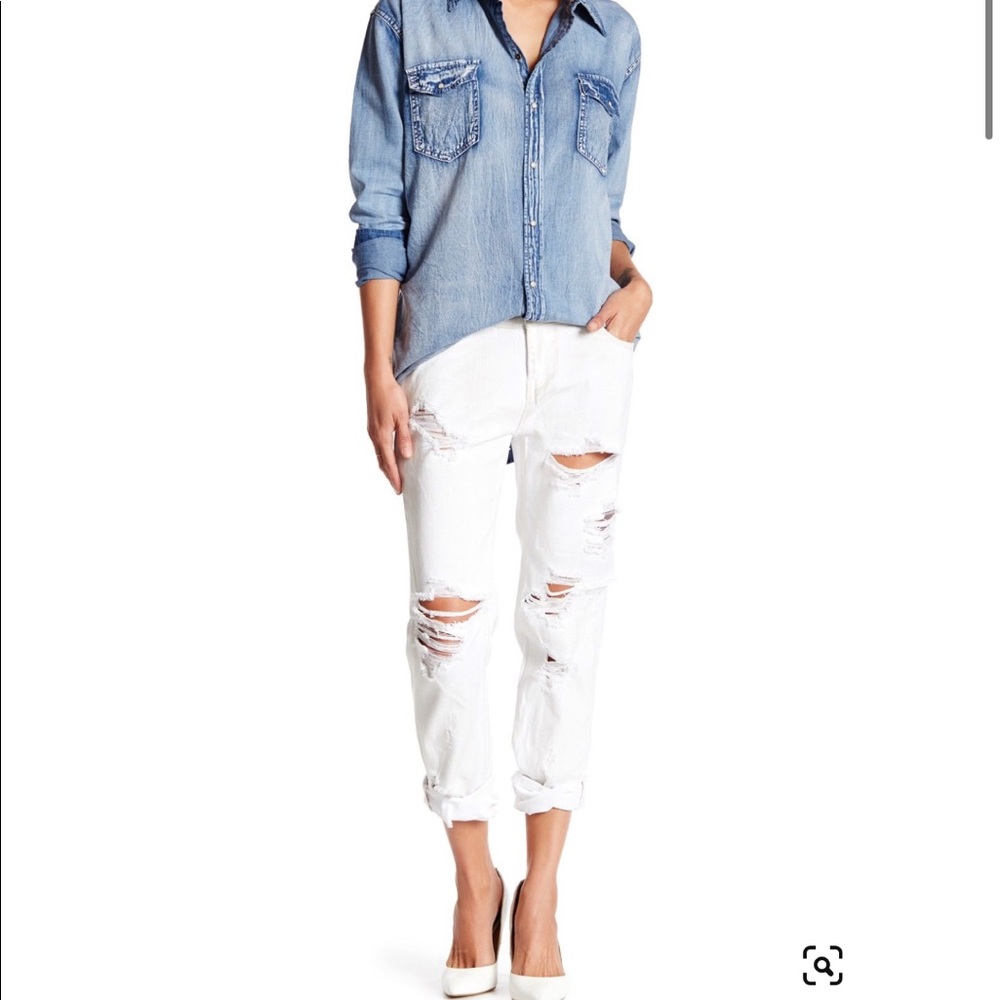 One Teaspoon Dirty White Awesome Baggy Jeans